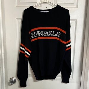 1980s Black and Orange Bengals Cliff Engle Sweater